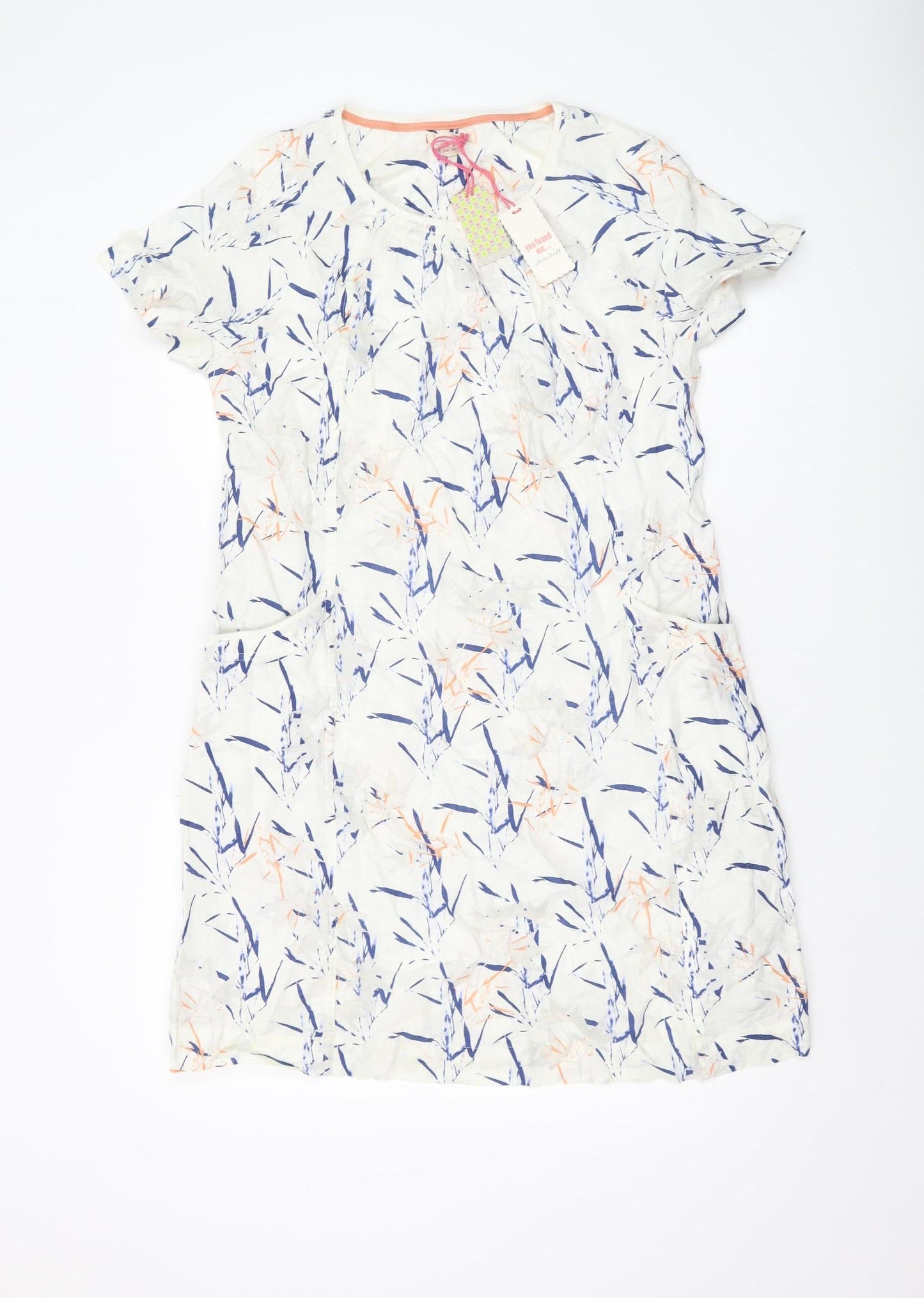 White Stuff Women's White Floral Shift Dress Size 8
