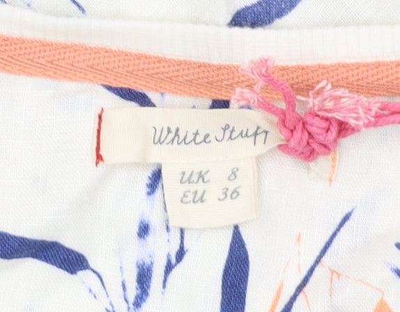 White Stuff Women's White Floral Shift Dress Size 8