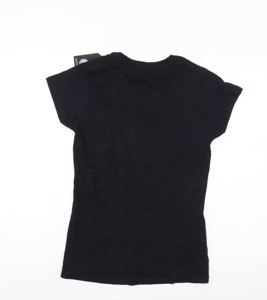 UFC Women's Black M Crew Neck T-Shirt, Basic Style