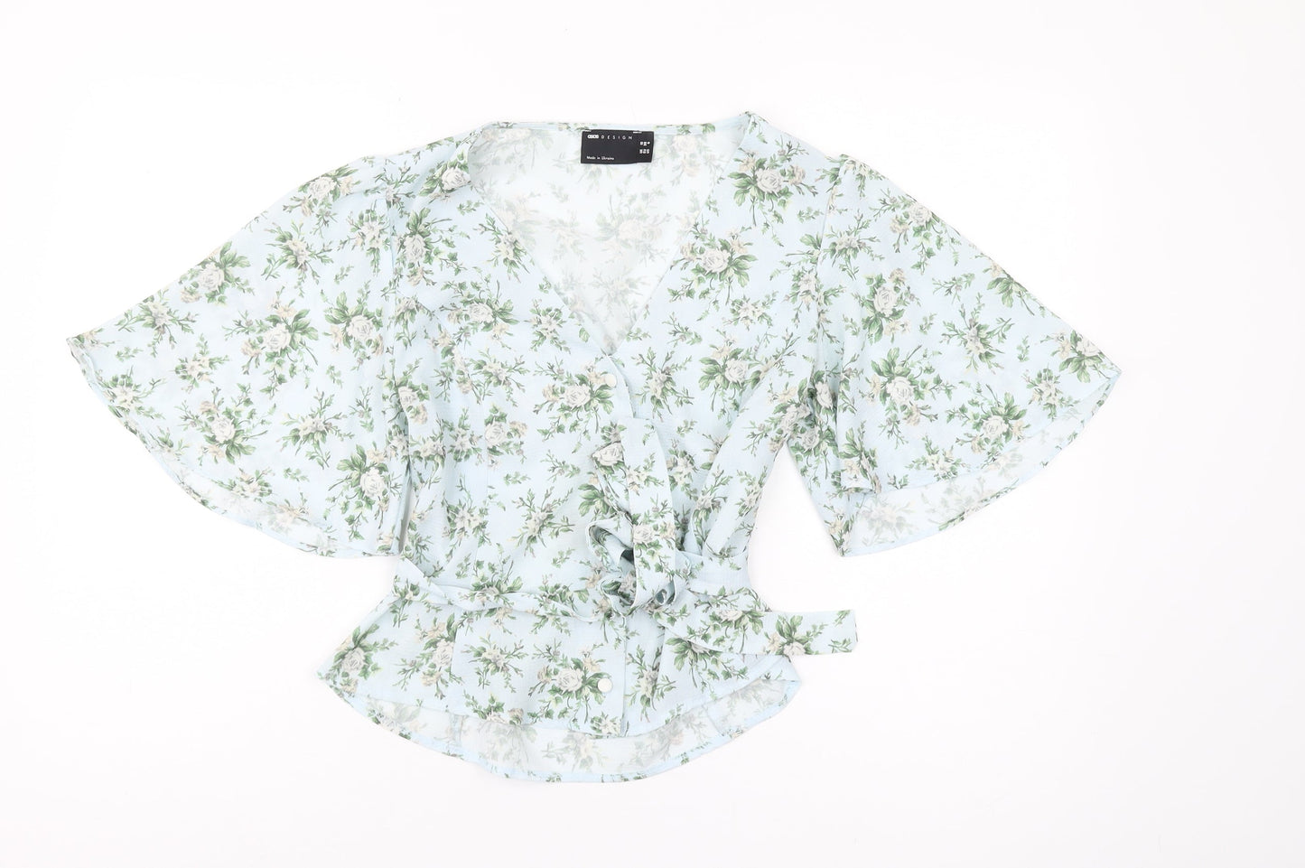 ASOS Design Floral Wrap Blouse, Women’s 10, Multicoloured