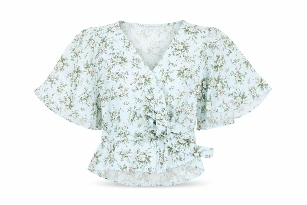 ASOS Design Floral Wrap Blouse, Women’s 10, Multicoloured
