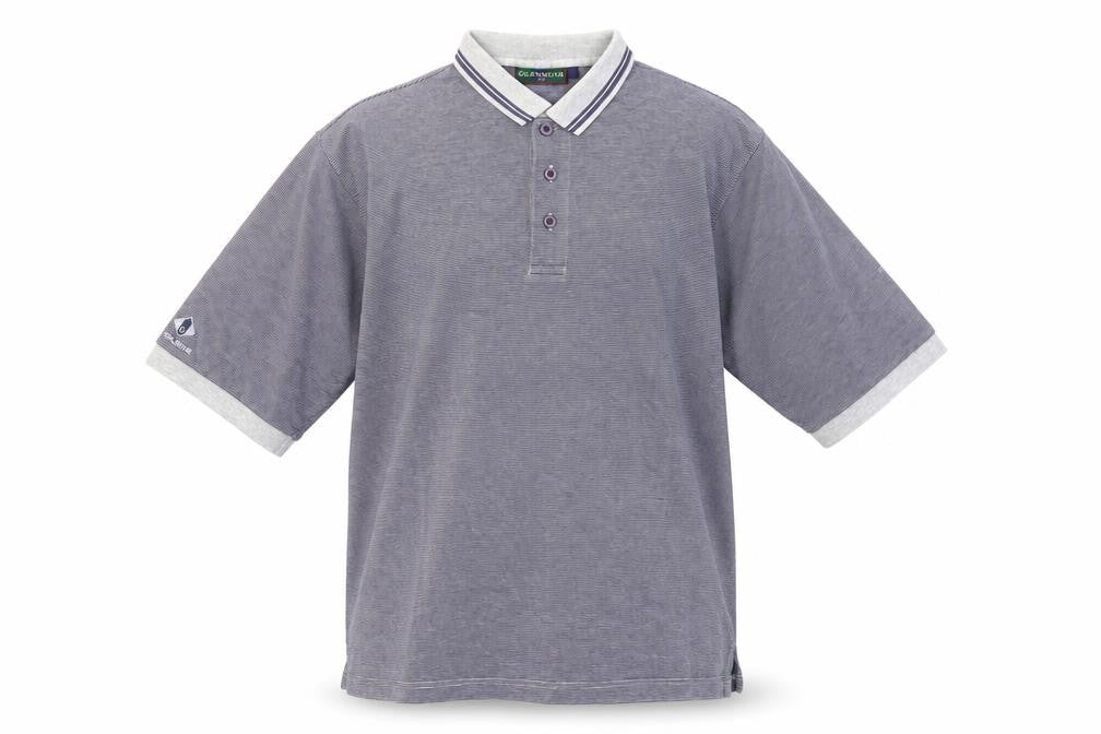 Glenmuir Men’s Grey Striped Polo, Size L