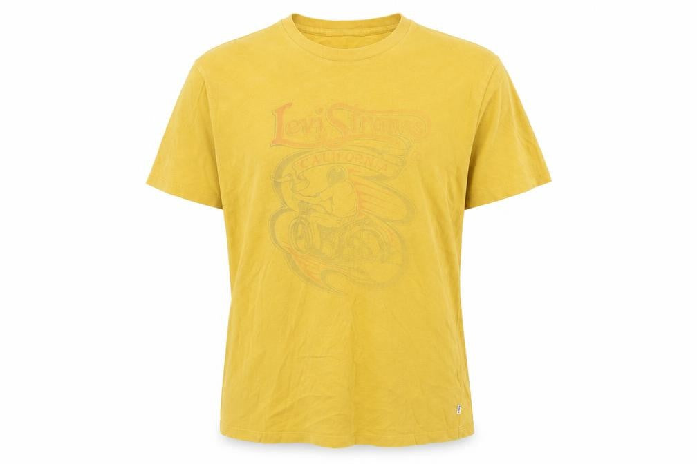 Mens UK Size M Levi's Yellow  Cotton T-Shirt