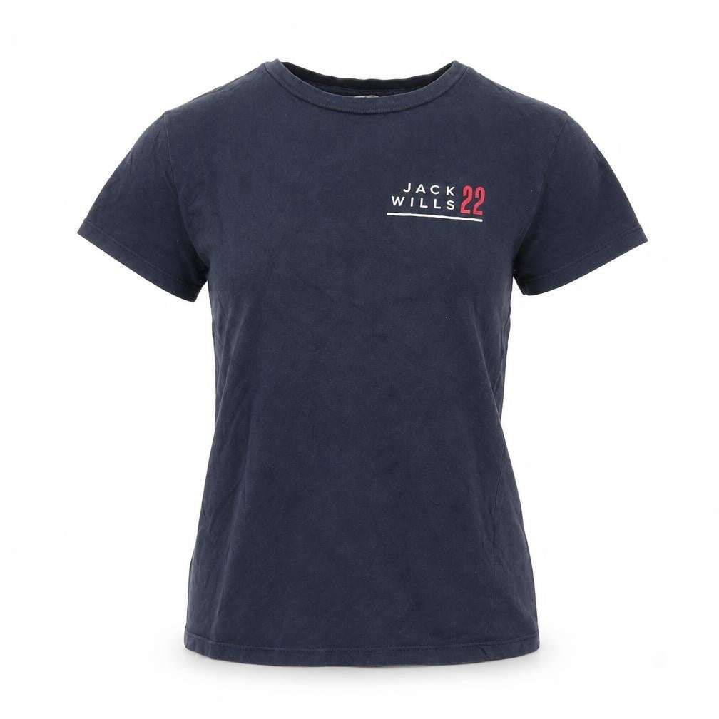 Womens UK Size 8 Jack Wills Blue Cotton T-Shirt