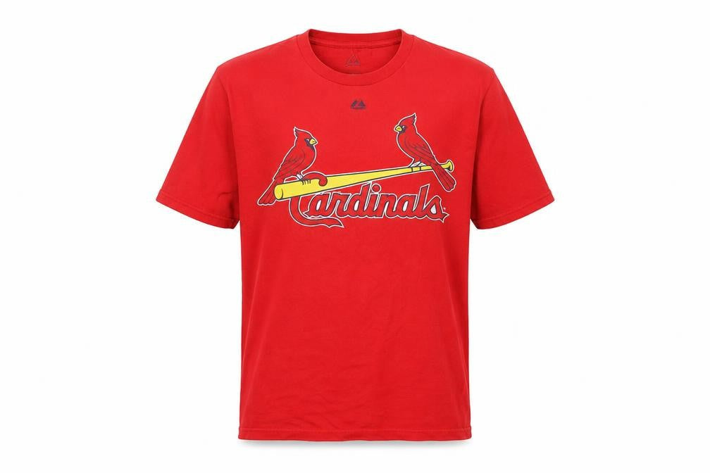 Majestic Men's Red Sports T-Shirt, Size M, Graphic Print