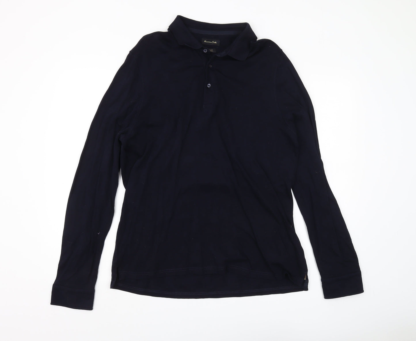 Massimo Dutti Men's Black XL Long Sleeve Polo