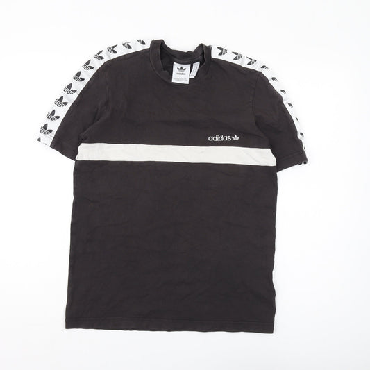 Adidas Men's Black Cotton Crew Neck T-Shirt, Size S
