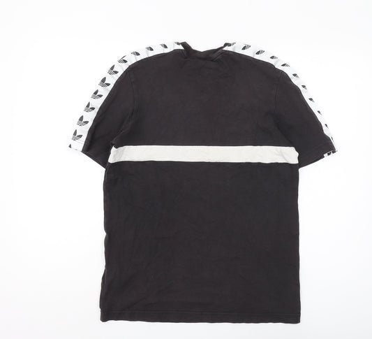 Adidas Men's Black Cotton Crew Neck T-Shirt, Size S
