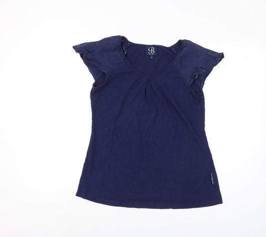 Ted Baker Women's Blue Flutter Sleeve T-Shirt - Size 8