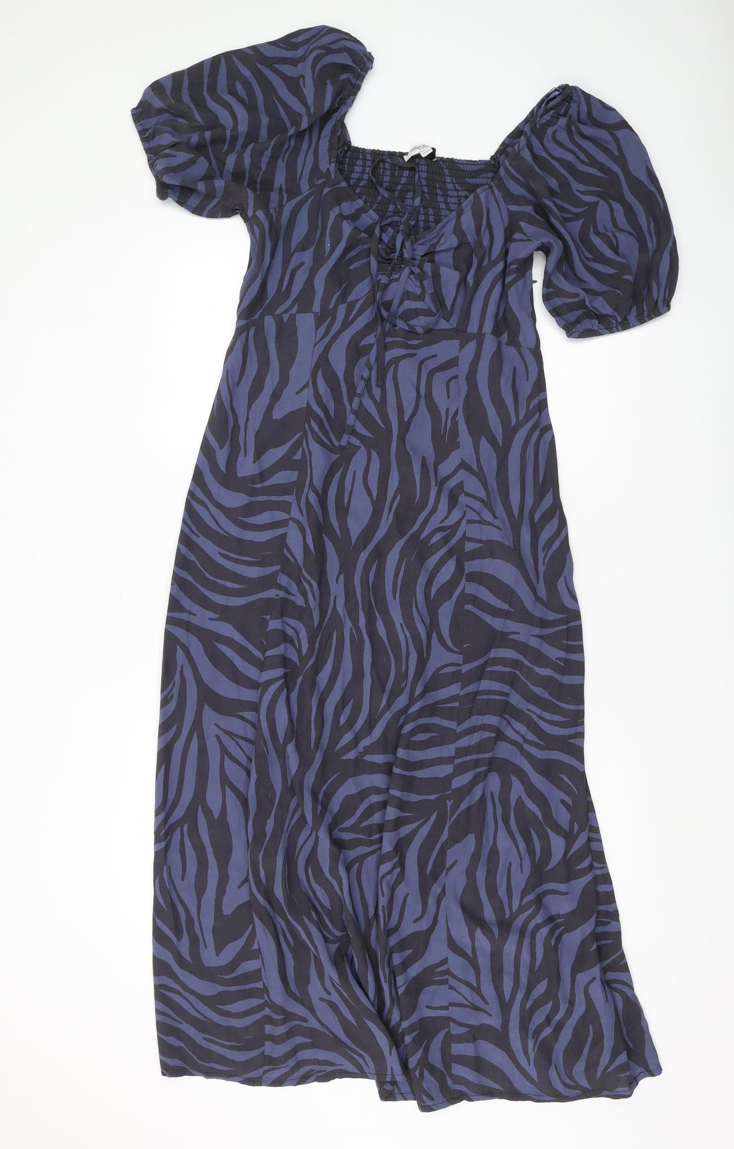 Great Plains Women's Blue Zebra Print Midi Dress