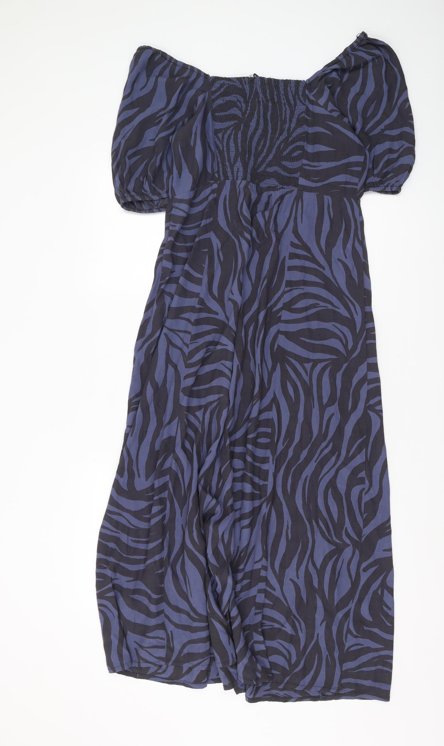 Great Plains Women's Blue Zebra Print Midi Dress