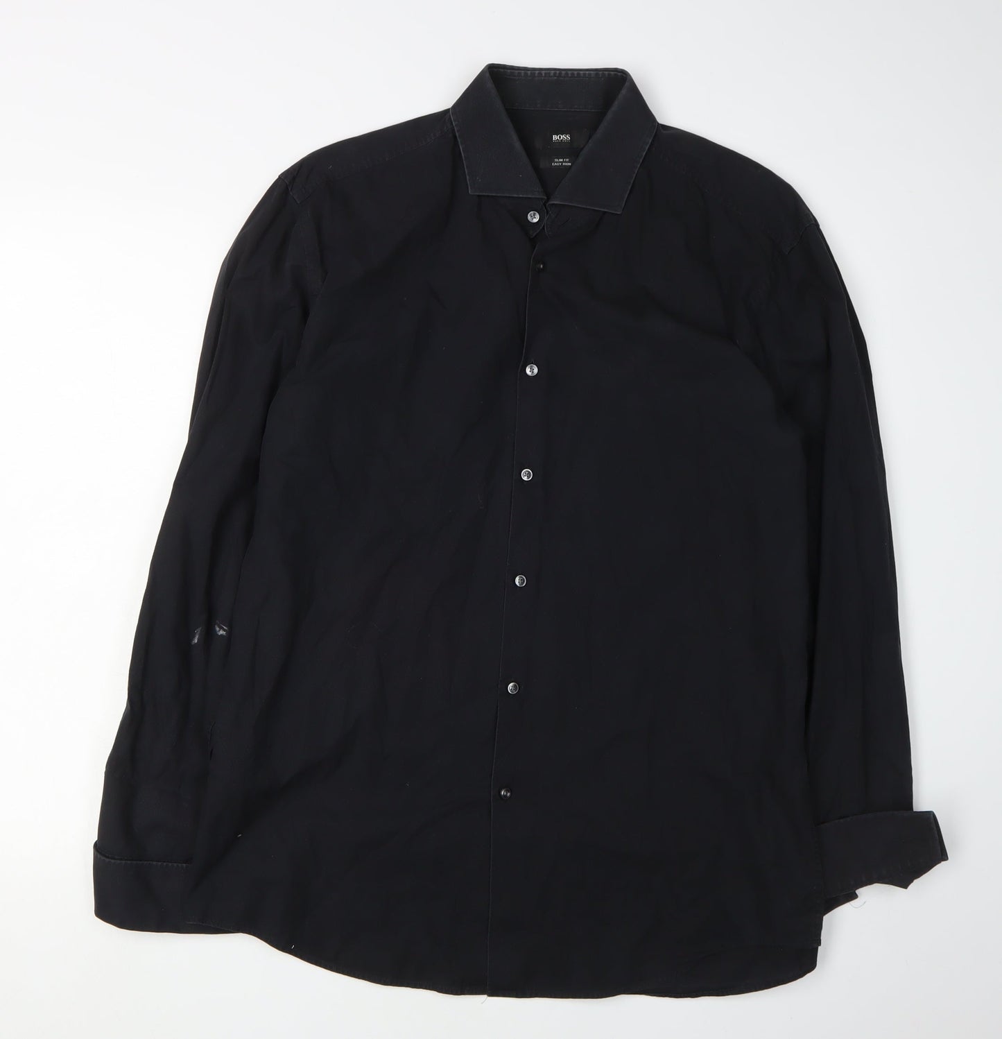 Hugo Boss Men's Black Slim Fit Dress Shirt Size 43