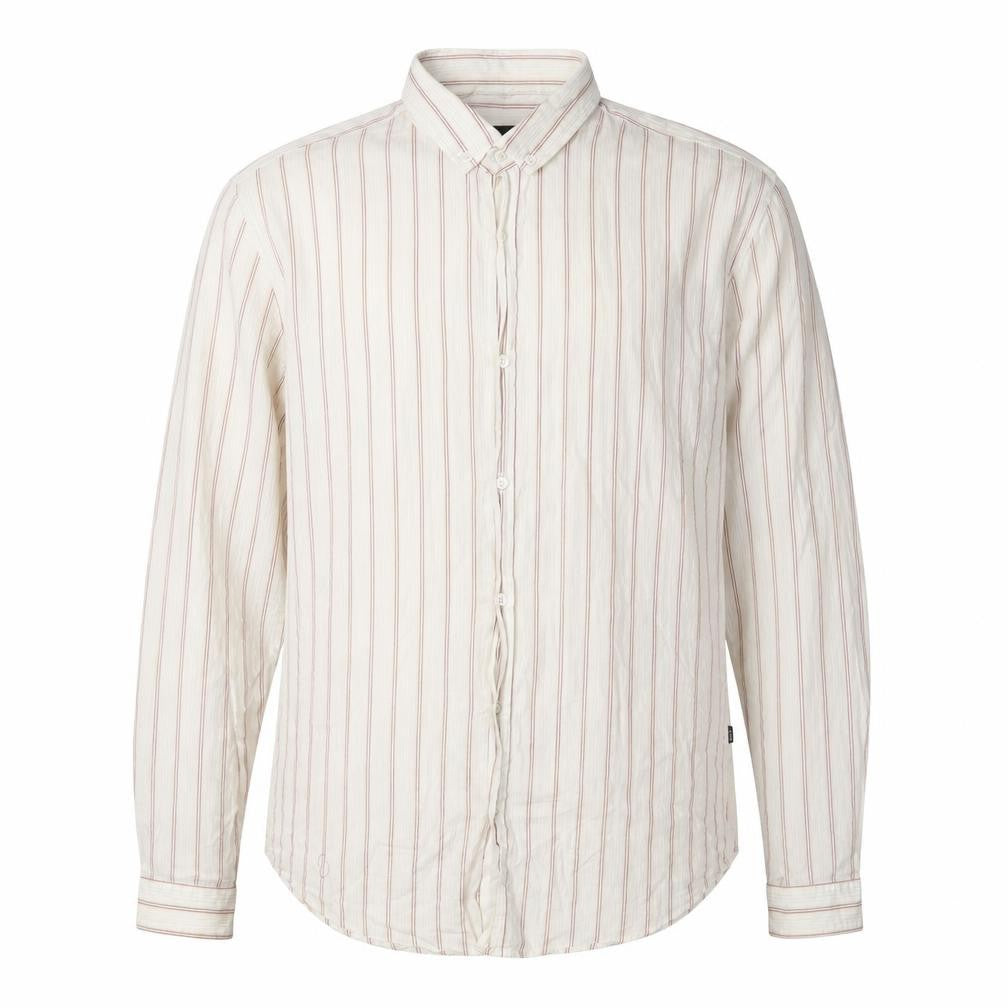 Hugo Boss Men's White 2XL Slim Fit Striped Shirt