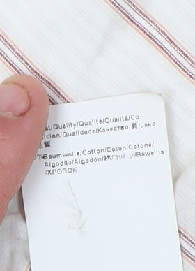 Hugo Boss Men's White 2XL Slim Fit Striped Shirt