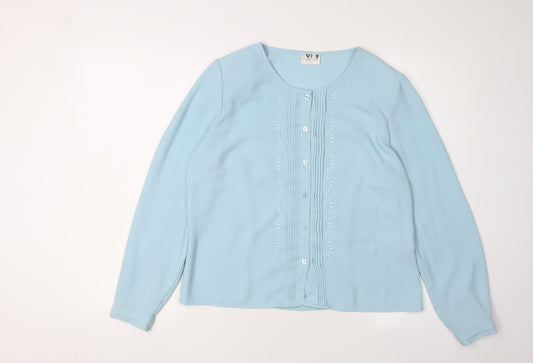 Eastex Women's Blue Blouse Size 12, Button Accent