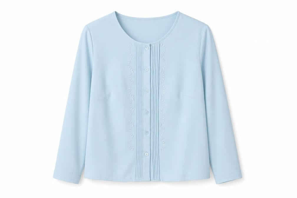 Womens UK Size 12 Eastex Blue Polyester Blouse