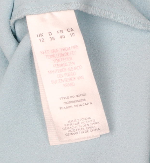 Eastex Women's Blue Blouse Size 12, Button Accent