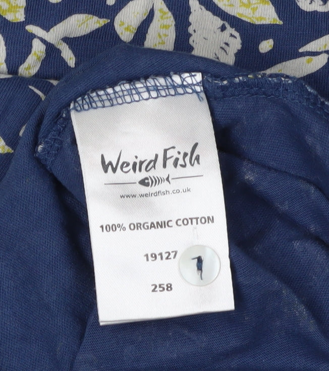 Weird Fish Women's Blue Floral Shift Dress Size 10