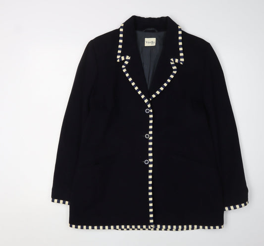 Viyella Women's Black Blazer UK 10 Wool Cashmere Petite
