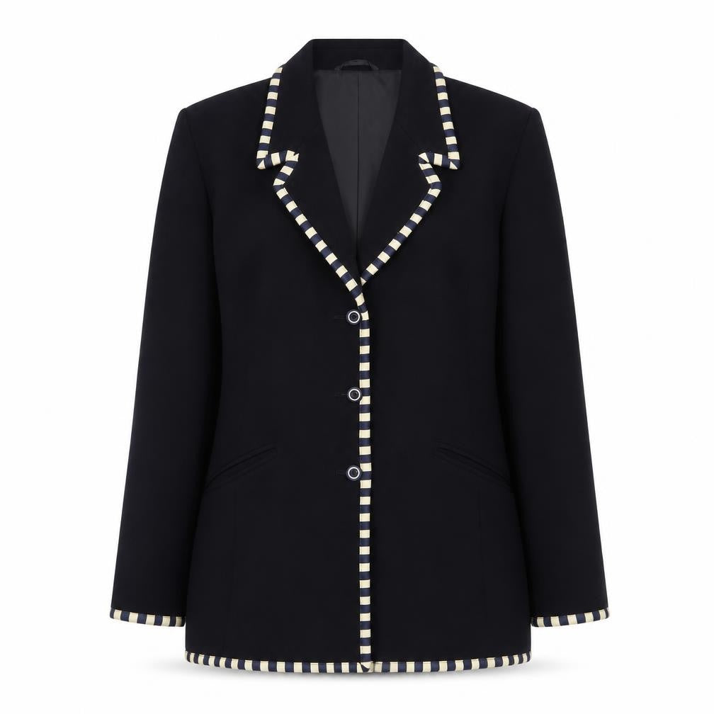Viyella Women's Black Blazer UK 10 Wool Cashmere Petite