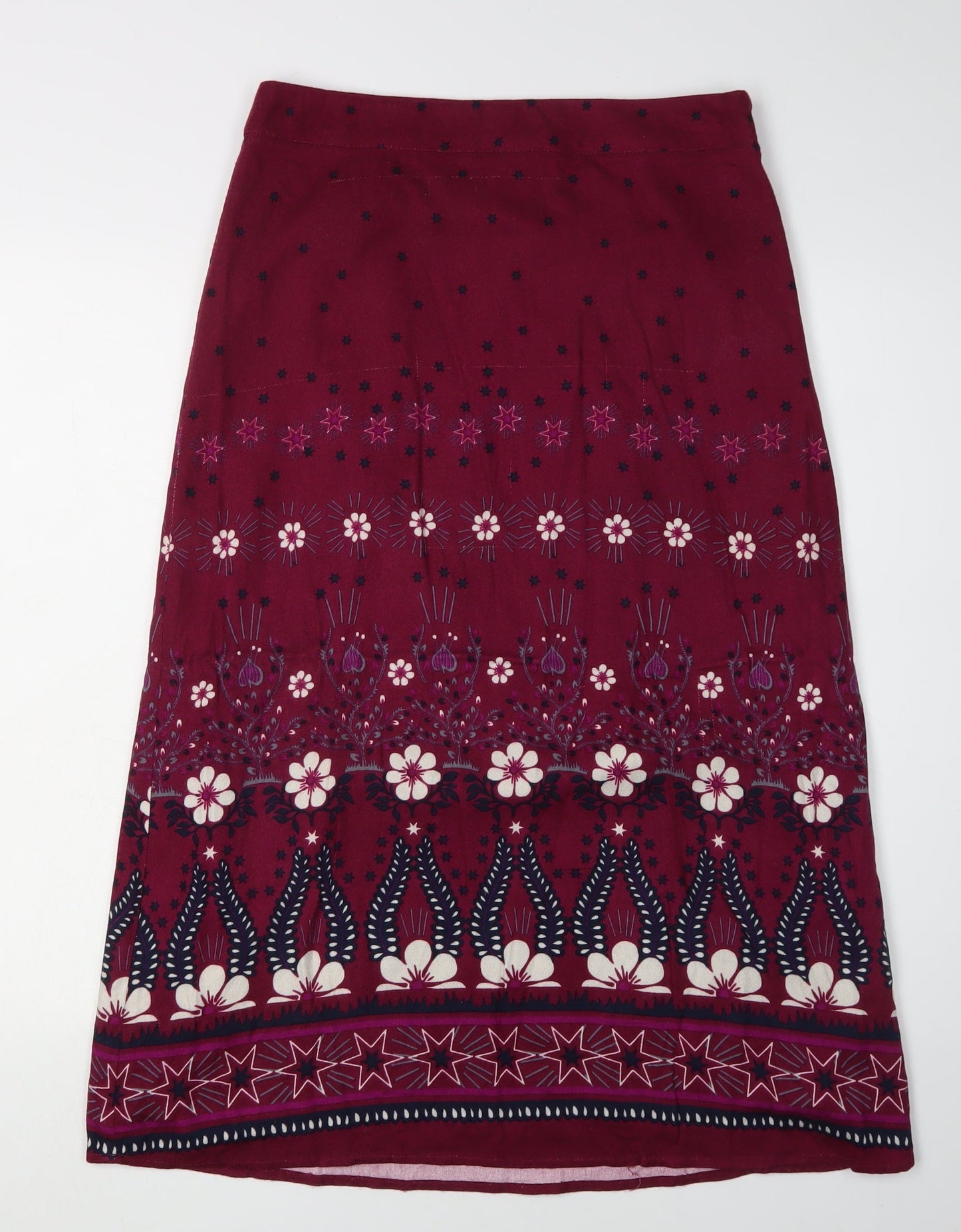 White Stuff Women’s Red Floral Midi Skirt Size 6