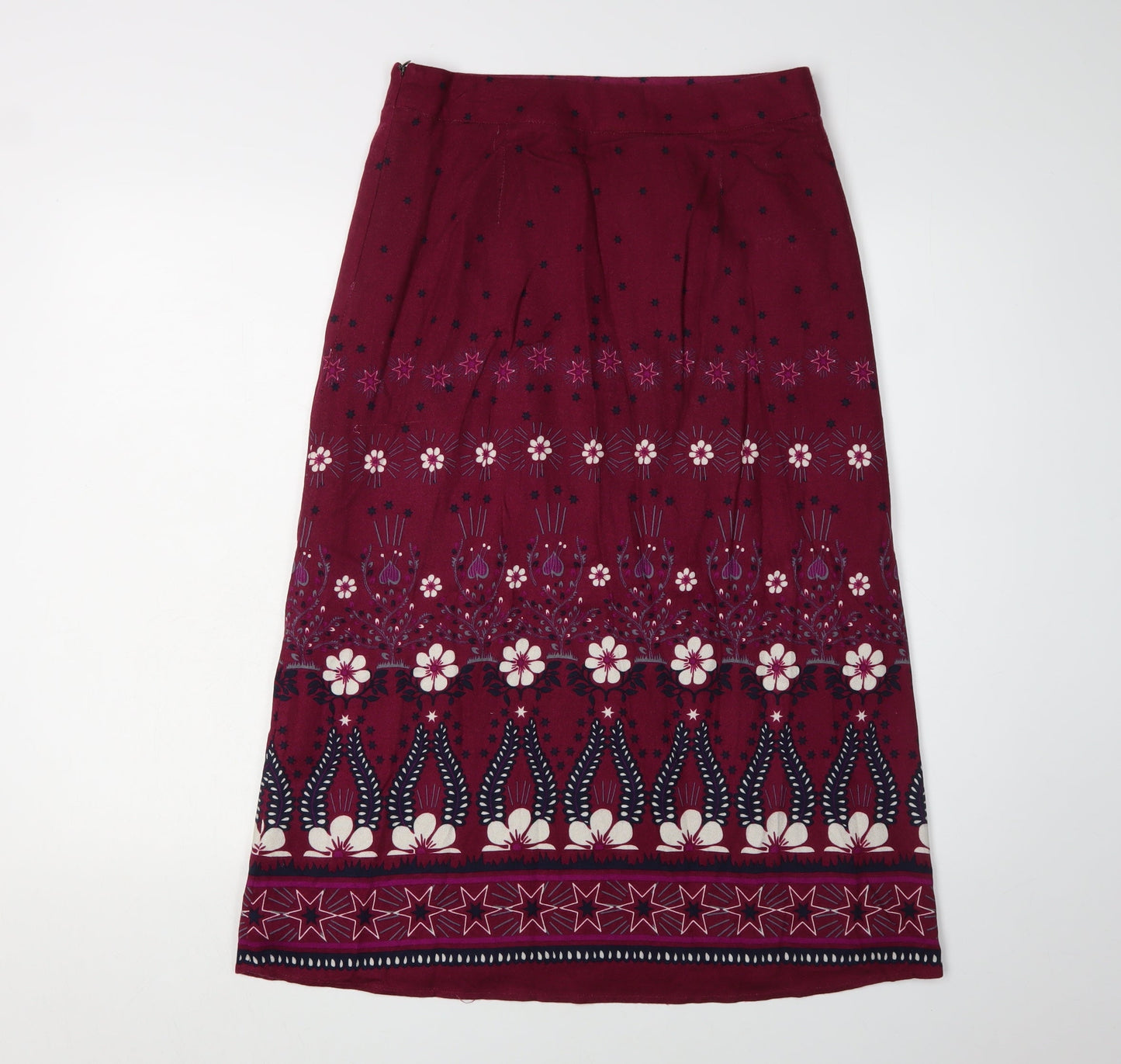 White Stuff Women’s Red Floral Midi Skirt Size 6