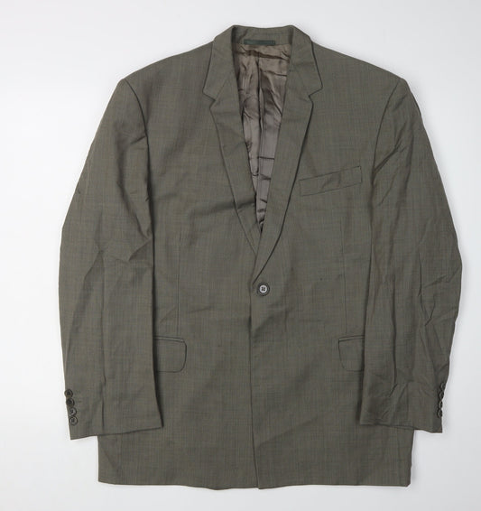 Jaeger Men's Green Check Wool Blazer - Size 48S