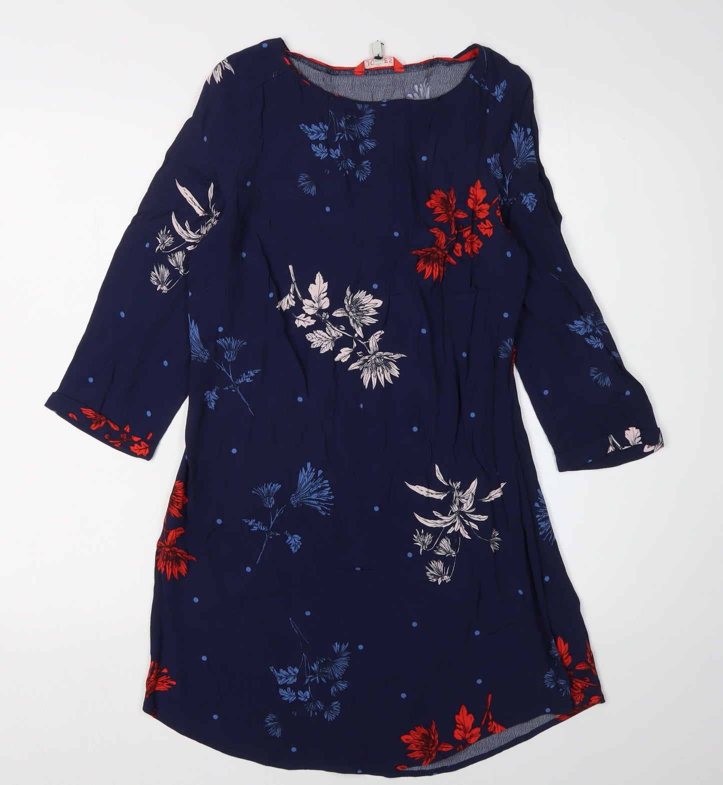 Joules Women's Blue Floral Shift Dress Size 8