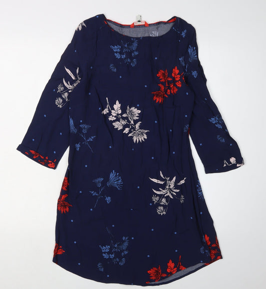 Joules Women's Blue Floral Shift Dress Size 8