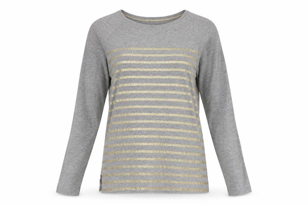 Womens UK Size 8 White Stuff Grey Cotton Blend T-Shirt