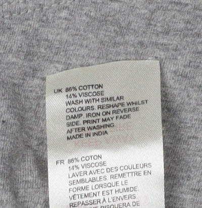 White Stuff Women's Grey Striped T-Shirt Size 8