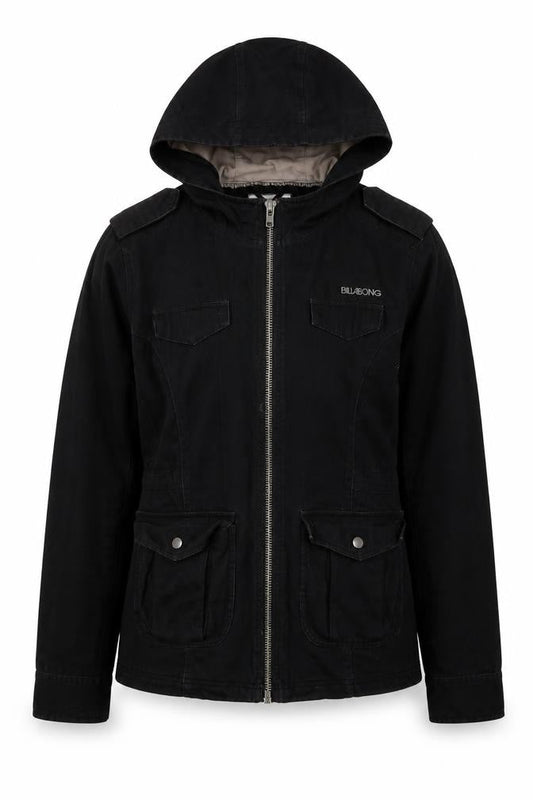 Billabong Men's XS Black Hooded Jacket with Pockets