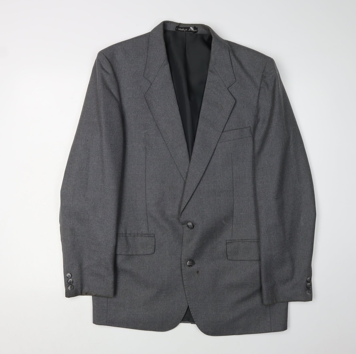 Dunn & Co Men's Grey Wool Blazer, 40R, Classic Style