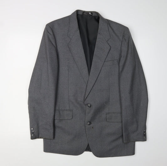 Dunn & Co Men's Grey Wool Blazer, 40R, Classic Style