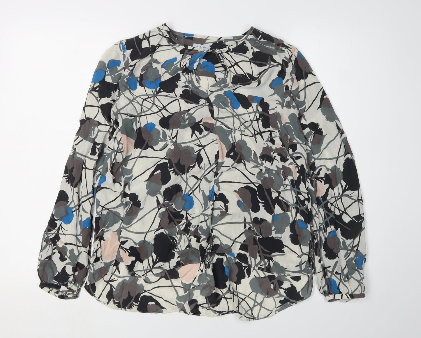 Jigsaw Women's Multicoloured Floral Silk Blouse Size 8