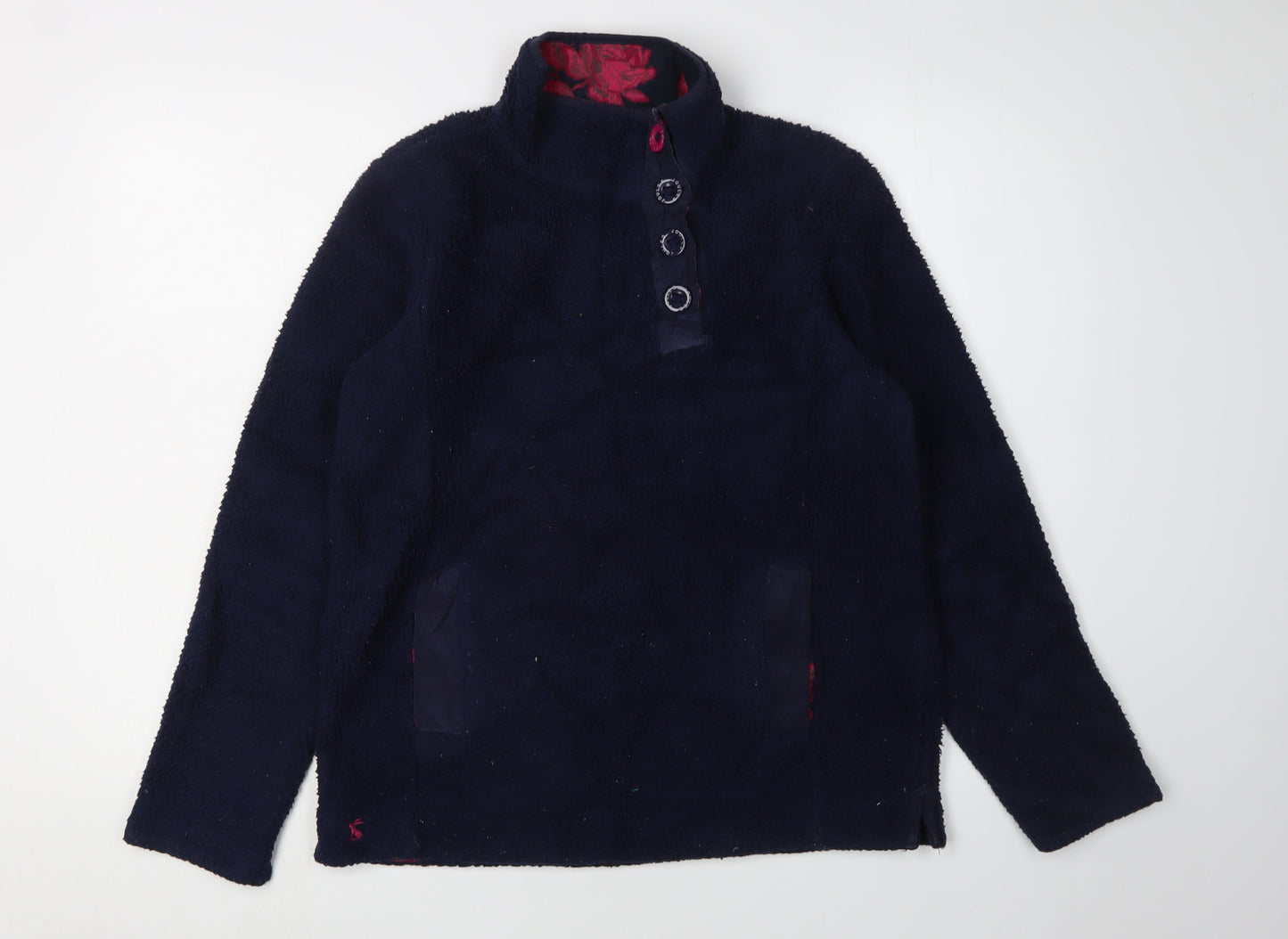 Joules Women's Blue Fleece Henley Sweatshirt XS