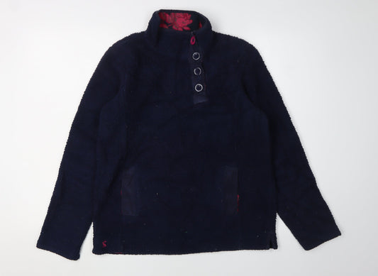Joules Women's Blue Fleece Henley Sweatshirt XS