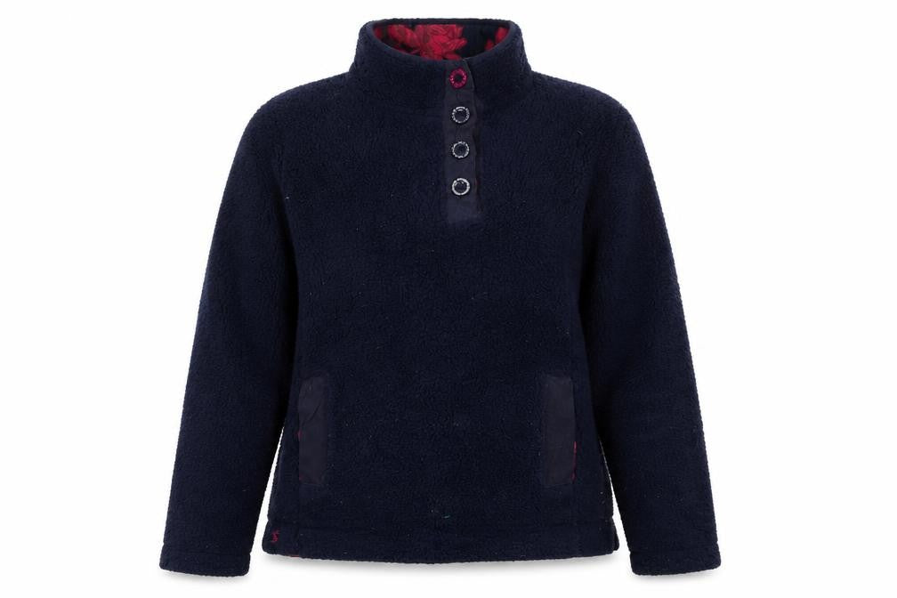 Womens UK XS Regular Joules Blue Henley Sweatshirt