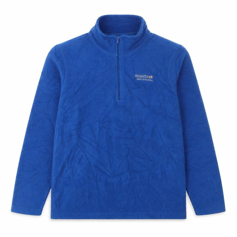 Front view of Regatta boys’ blue fleece 1/4 zip sweatshirt 11-12 years