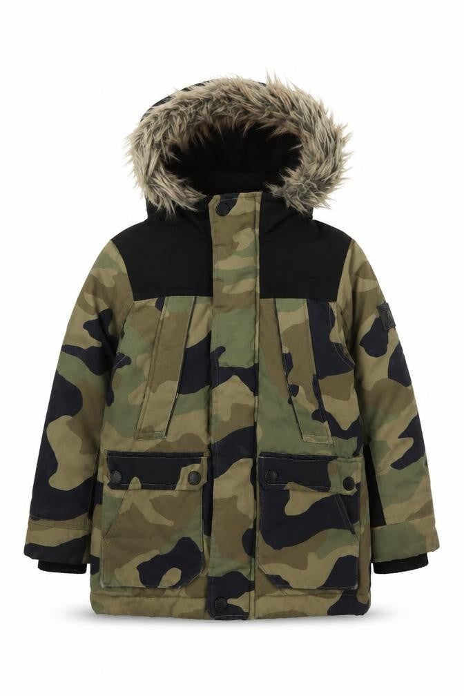Next Boys Green Camouflage Parka Coat 5 Years
