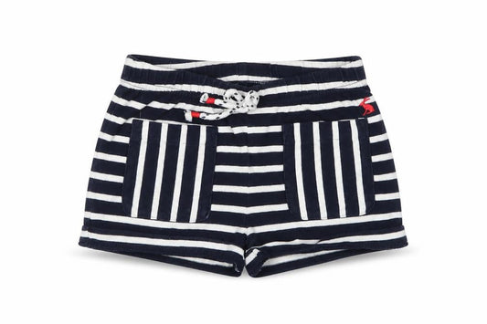 Joules Girls' Black Striped Sweat Shorts, 5-6 Years