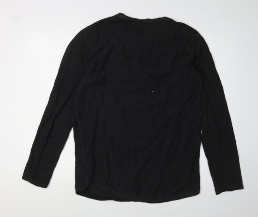 Jack & Jonis Men's Black Cotton Pullover Jumper M