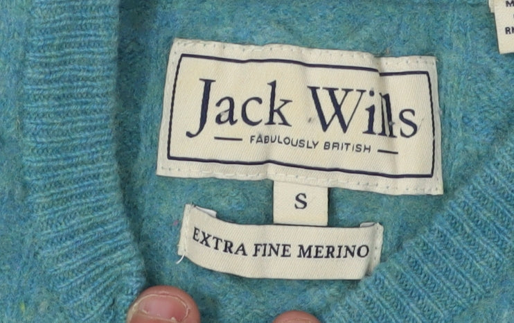 Jack Wills Green Womens Pullover Jumper, Crew Neck, Size S