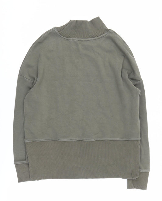 Next Women's Green Pullover Sweatshirt, Size S, Mock Neck