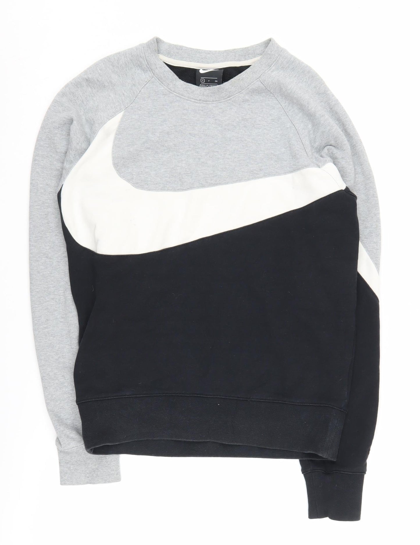 Nike Unisex Black Grey Pullover Sweatshirt S Cotton