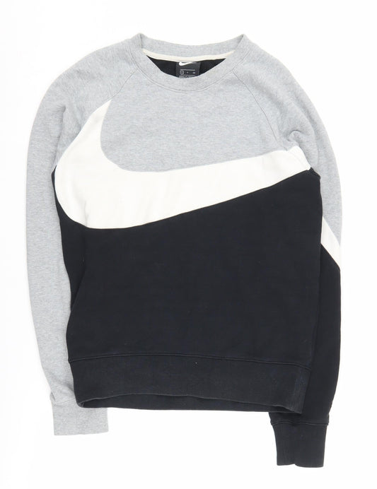 Nike Unisex Black Grey Pullover Sweatshirt S Cotton