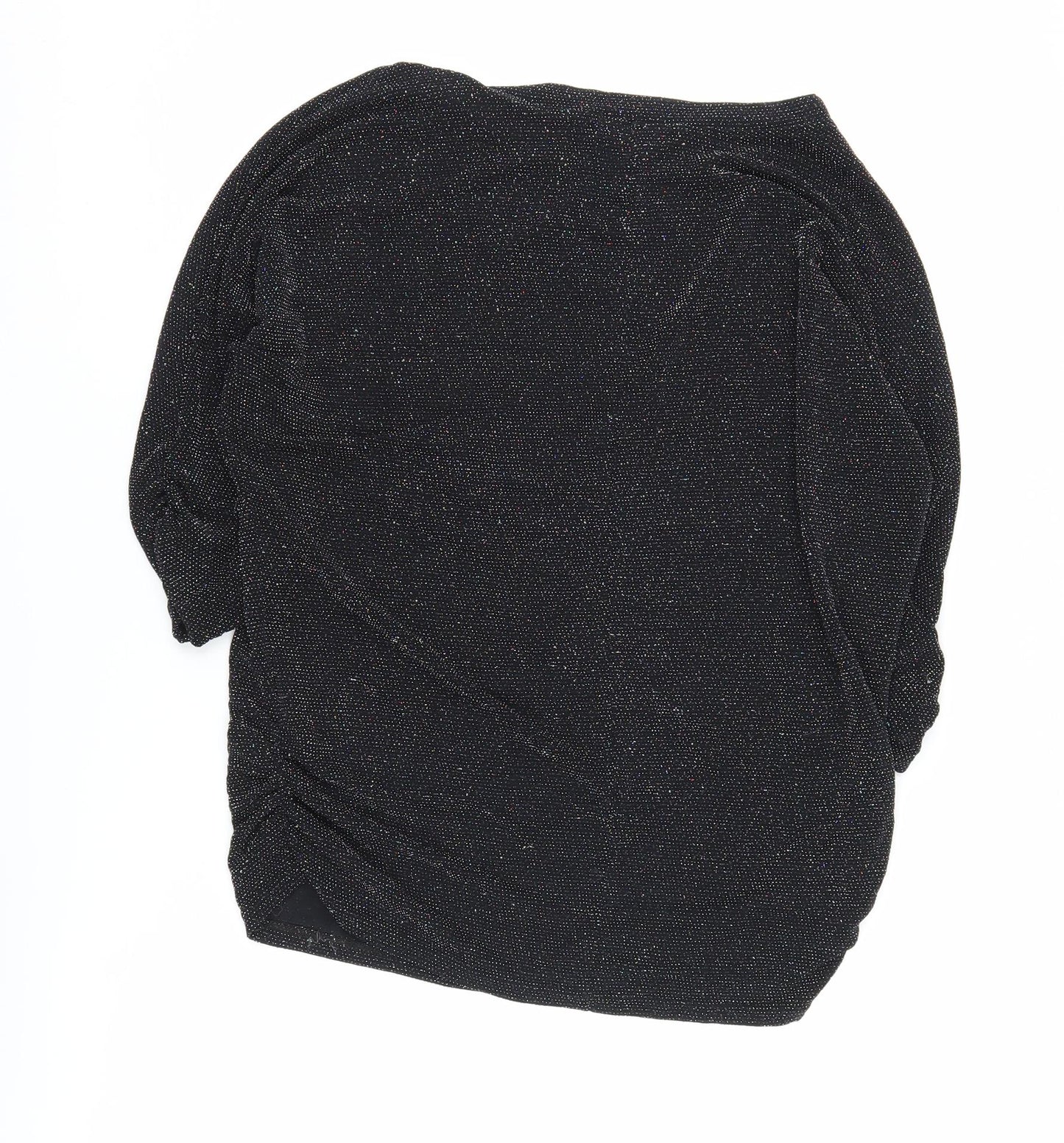 Quiz Women's Black 14 Glitter Blouse - Long Sleeves, Party