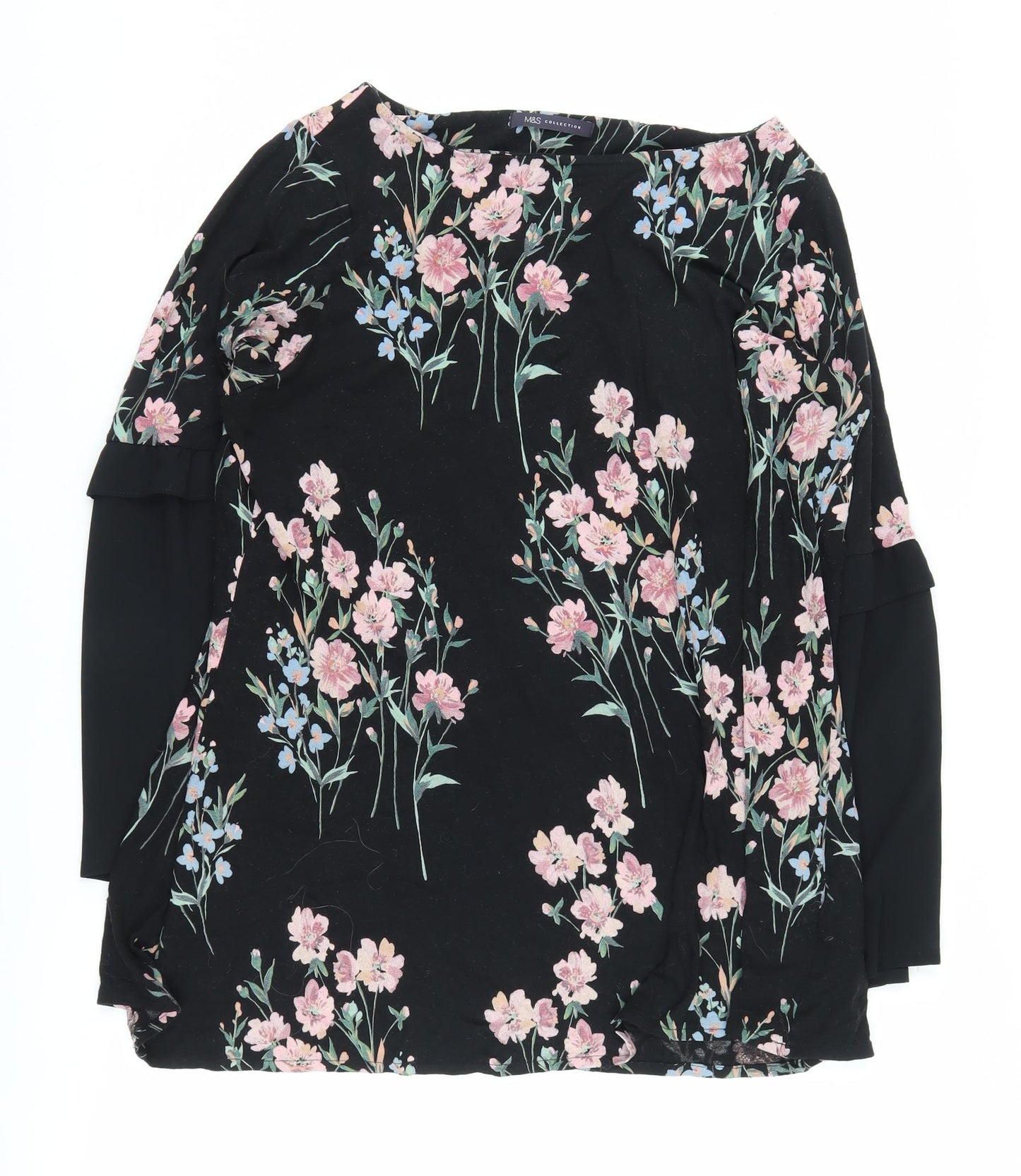 Marks and Spencer Women’s Black Floral Blouse, Size 18