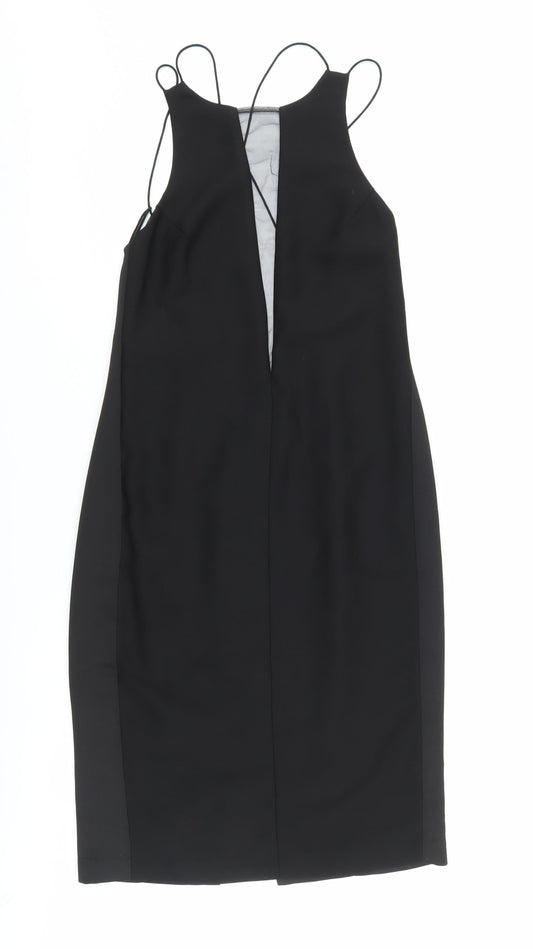 Next Women's Black Bodycon Midi Dress Size 8