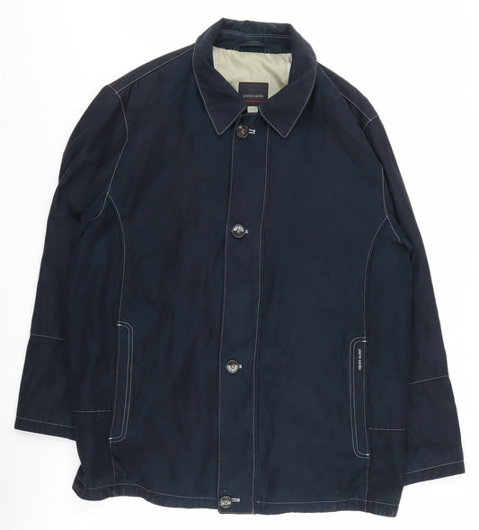 Pierre Cardin Men's Black Mid-Length Overcoat